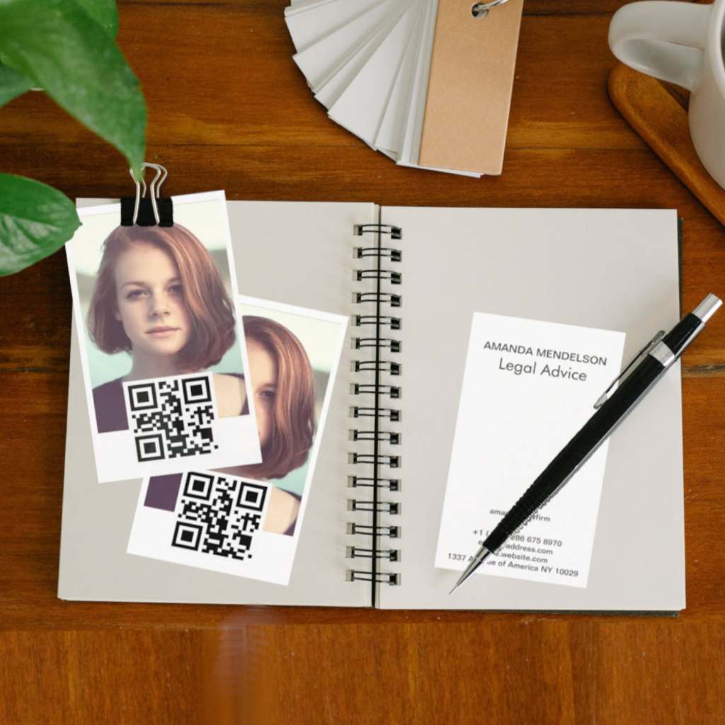 personalized professional vertical photo and QR code