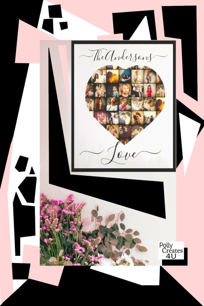Personalized Heart Shaped Photo Collage Canvas Print
