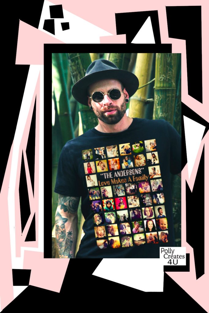 Personalized photo collage t-shirt and custom text