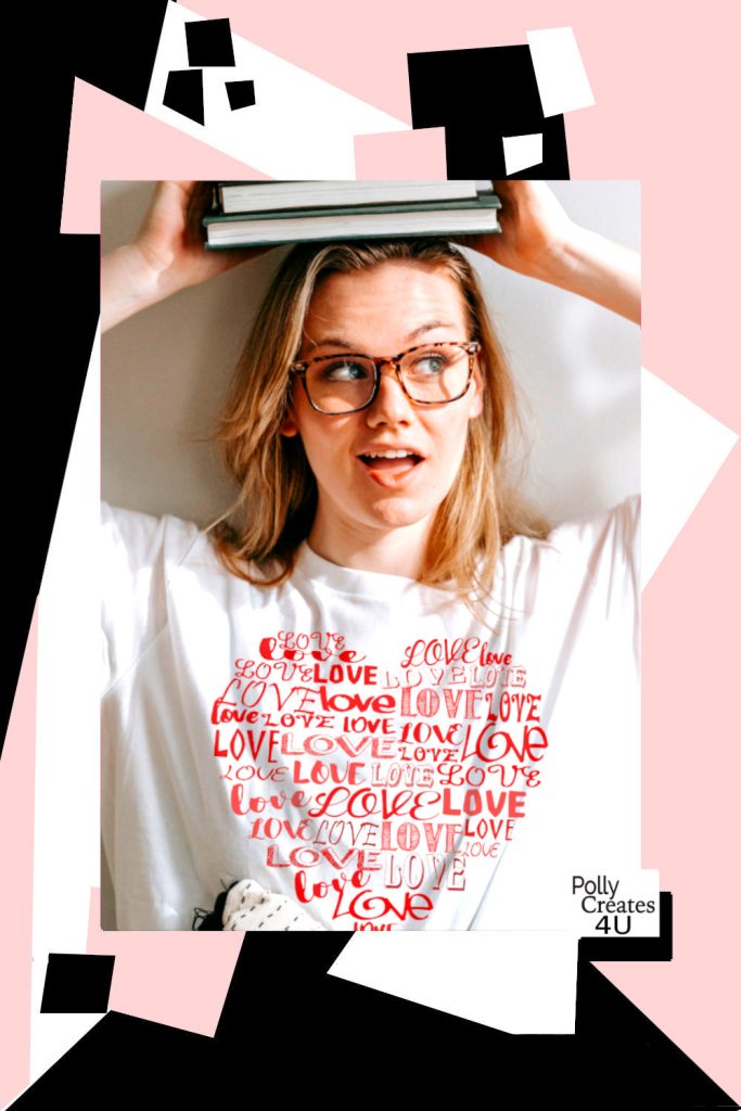 love heart typography t-shirt 