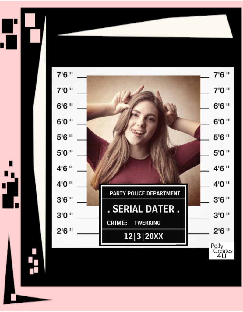 Funny personalized police headshot mug shot photo poster.