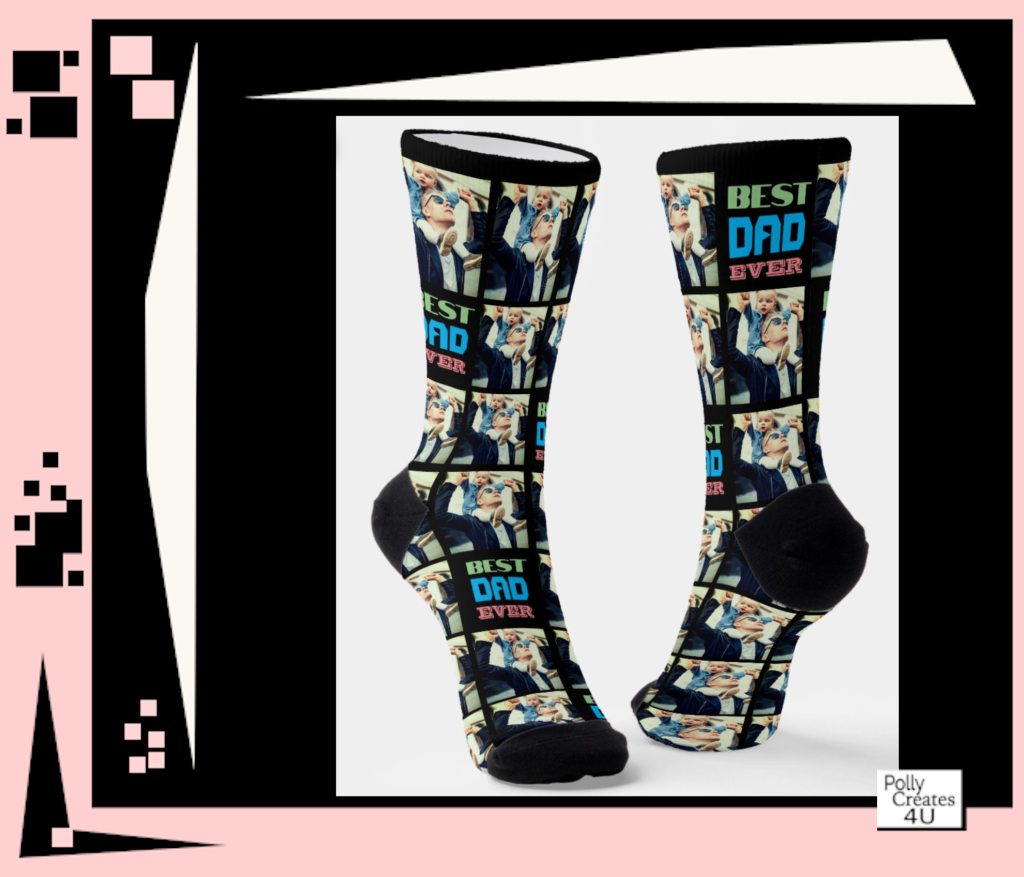 Personalized best dad ever, best mon ever, best teacher ever, best nurse ever ... photo socks