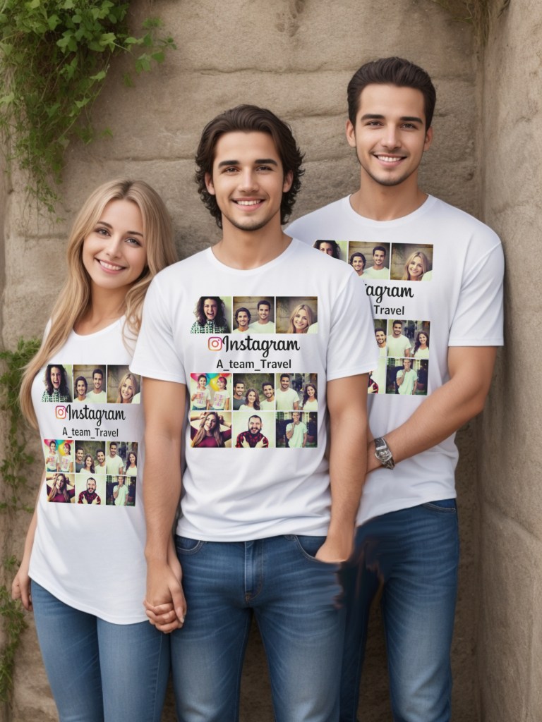Instagram promo t´shirt . Instagram profile, photo collage